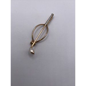 Vintage Gold Tone Golf Club Tie Clasp or Money